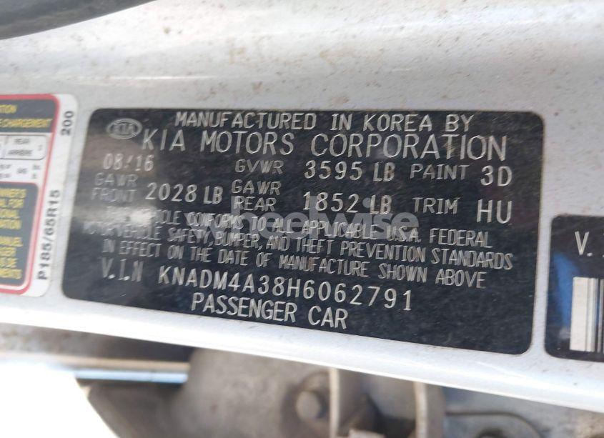 Photo 9 of 2017 Kia Rio LX (VIN KNADM4A38H6062791)