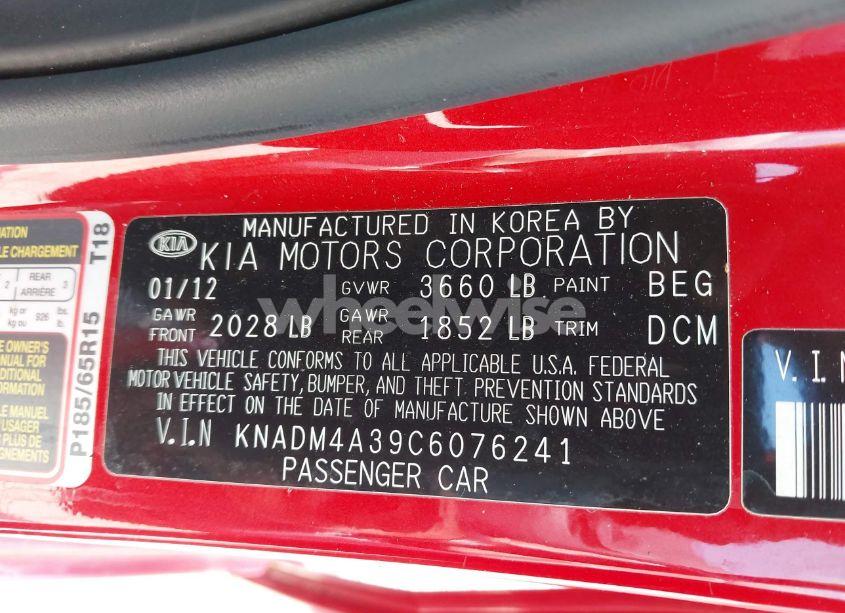 Photo 9 of 2012 Kia Rio LX (VIN KNADM4A39C6076241)