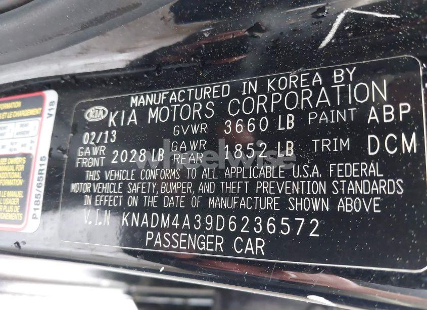 Photo 9 of 2013 Kia Rio LX (VIN KNADM4A39D6236572)