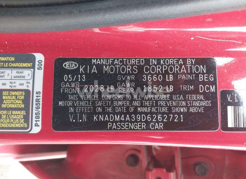 Photo 9 of 2013 Kia Rio LX (VIN KNADM4A39D6262721)