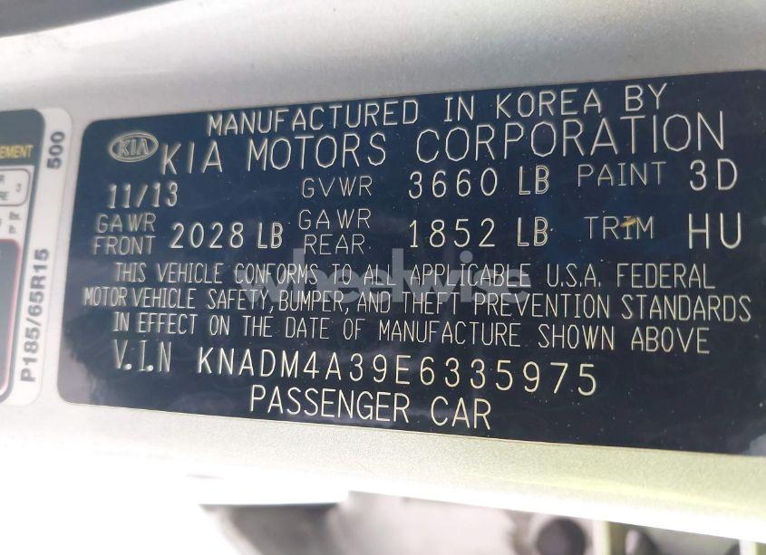Photo 9 of 2014 Kia Rio LX (VIN KNADM4A39E6335975)