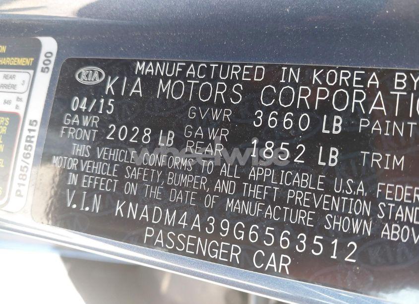 Photo 9 of 2016 Kia Rio LX (VIN KNADM4A39G6563512)