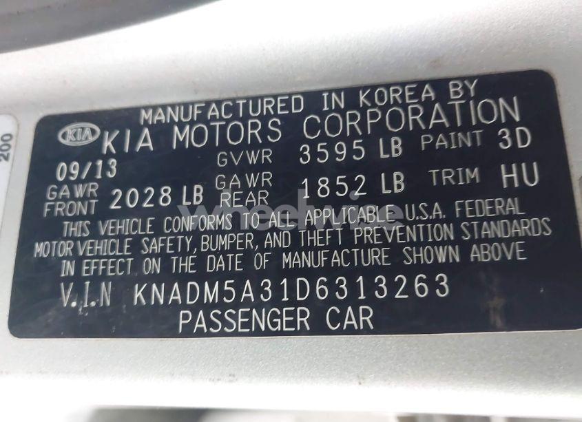 Photo 9 of 2013 Kia Rio LX (VIN KNADM5A31D6313263)