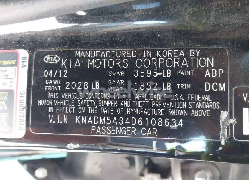 Photo 9 of 2013 Kia Rio LX (VIN KNADM5A34D6108634)