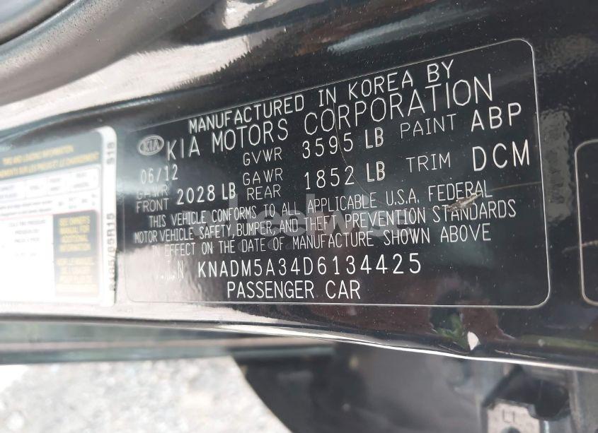 Photo 9 of 2013 Kia Rio LX (VIN KNADM5A34D6134425)