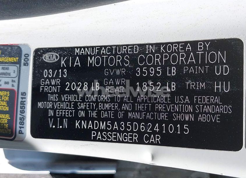 Photo 9 of 2013 Kia Rio LX (VIN KNADM5A35D6241015)