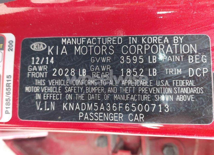 Photo 9 of 2015 Kia Rio LX (VIN KNADM5A36F6500713)