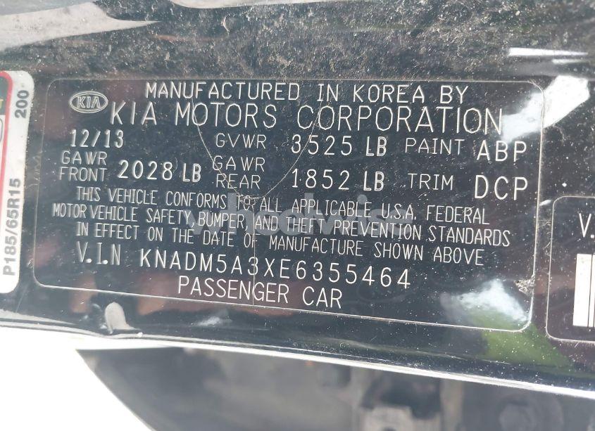 Photo 9 of 2014 Kia Rio LX (VIN KNADM5A3XE6355464)