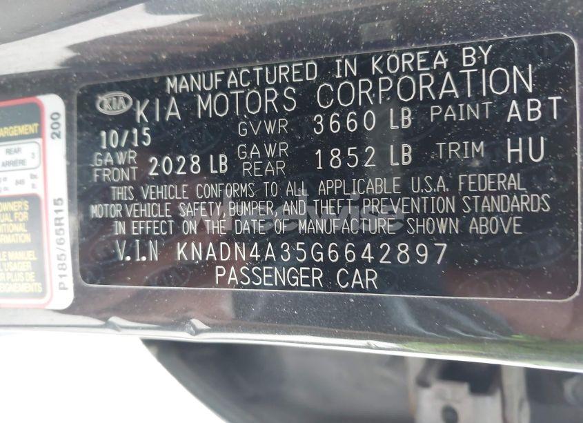 Photo 9 of 2016 Kia Rio EX (VIN KNADN4A35G6642897)