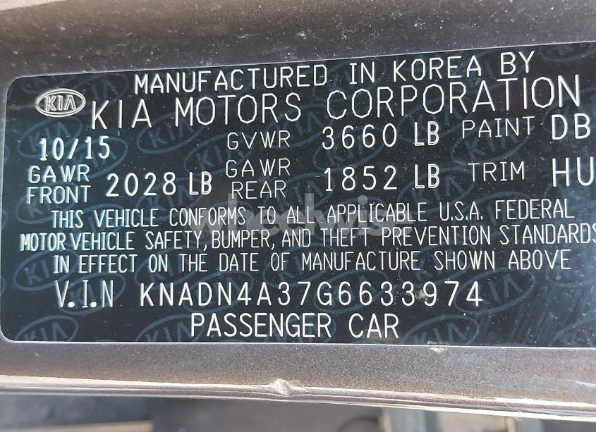 Photo 9 of 2016 Kia Rio EX (VIN KNADN4A37G6633974)