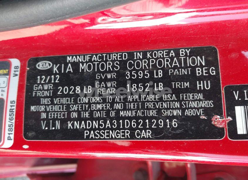 Photo 9 of 2013 Kia Rio EX (VIN KNADN5A31D6212916)