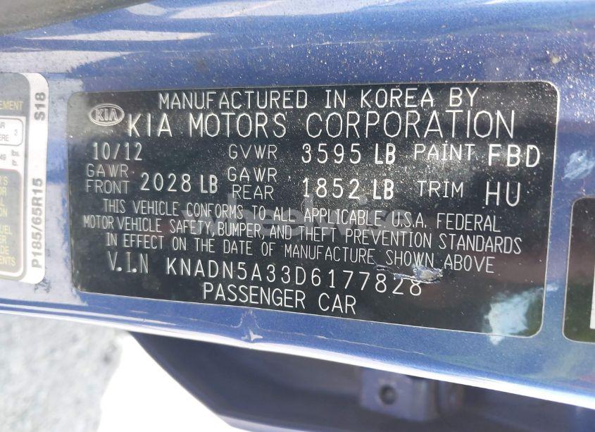 Photo 9 of 2013 Kia Rio EX (VIN KNADN5A33D6177828)