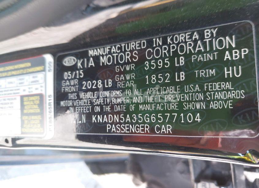 Photo 9 of 2016 Kia Rio EX (VIN KNADN5A35G6577104)
