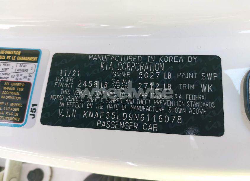 Photo 9 of 2022 Kia Stinger GT-LINE (VIN KNAE35LD9N6116078)