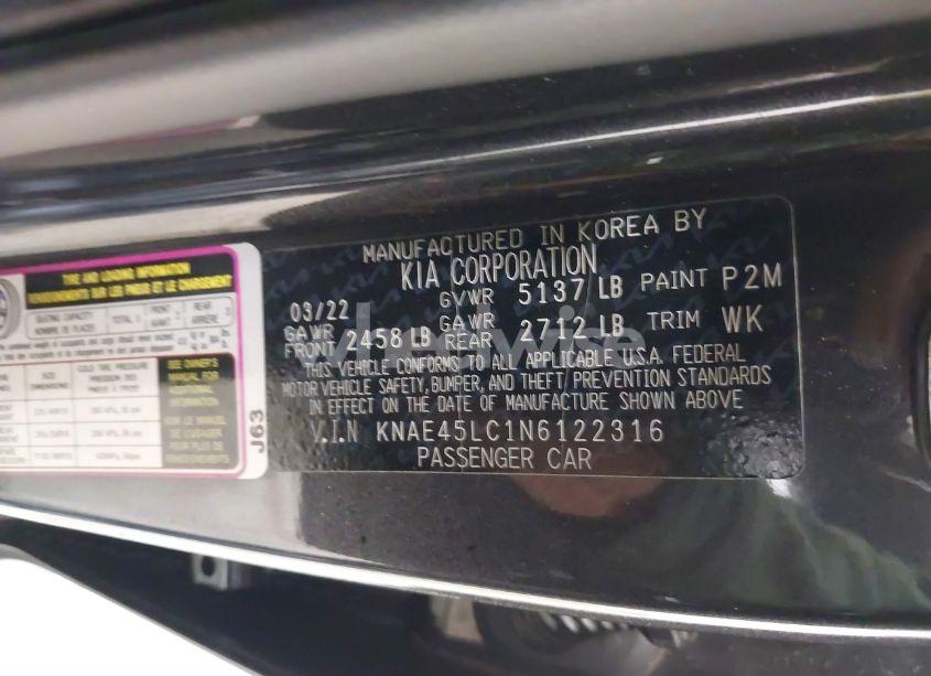 Photo 9 of 2022 Kia Stinger GT1 (VIN KNAE45LC1N6122316)