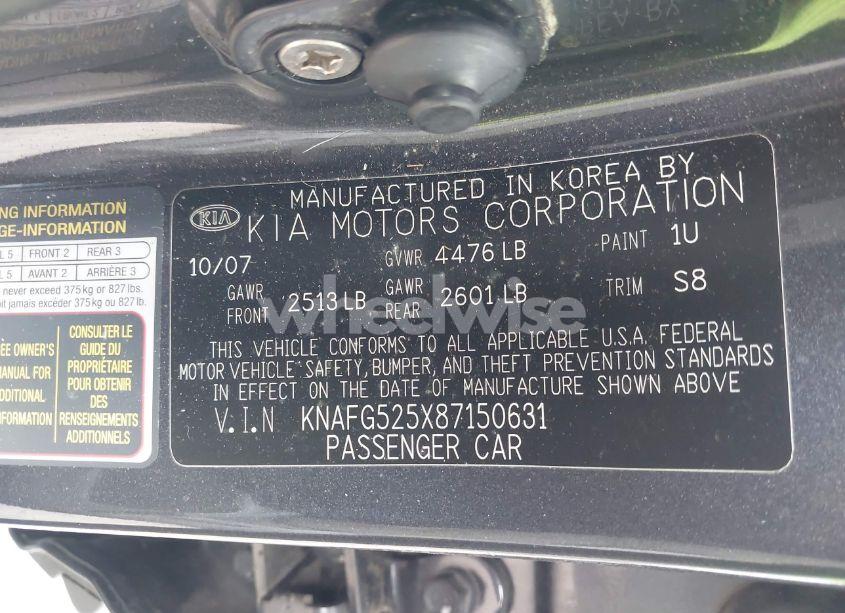 Photo 9 of 2008 Kia Rondo LX BASE (VIN KNAFG525X87150631)