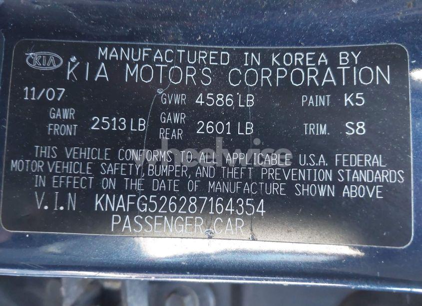 Photo 9 of 2008 Kia Rondo LX V6 (VIN KNAFG526287164354)