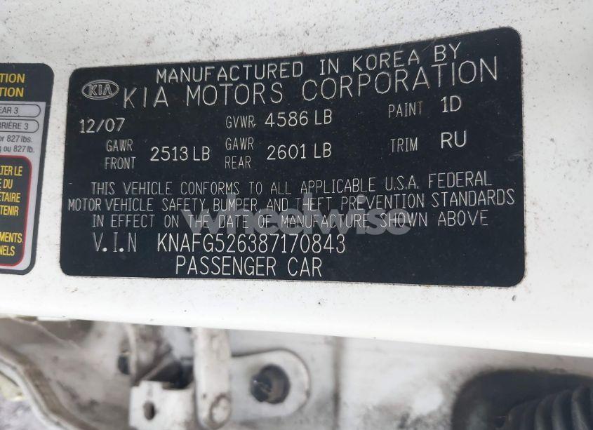 Photo 9 of 2008 Kia Rondo LX V6 (VIN KNAFG526387170843)