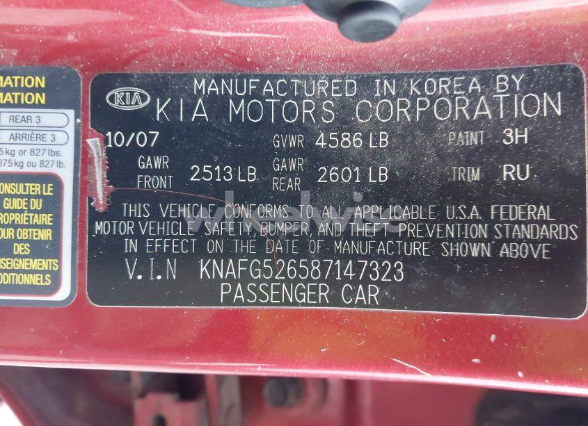 Photo 9 of 2008 Kia Rondo LX V6 (VIN KNAFG526587147323)