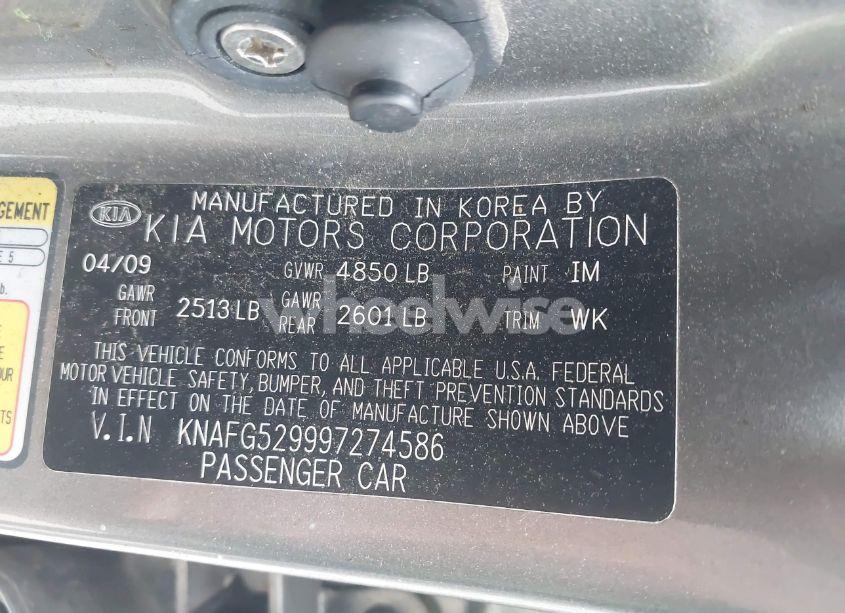 Photo 9 of 2009 Kia Rondo LX (VIN KNAFG529997274586)