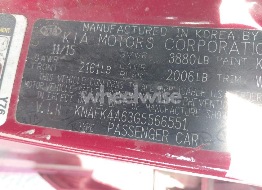 Photo 9 of 2016 Kia Forte LX (VIN KNAFK4A63G5566551)