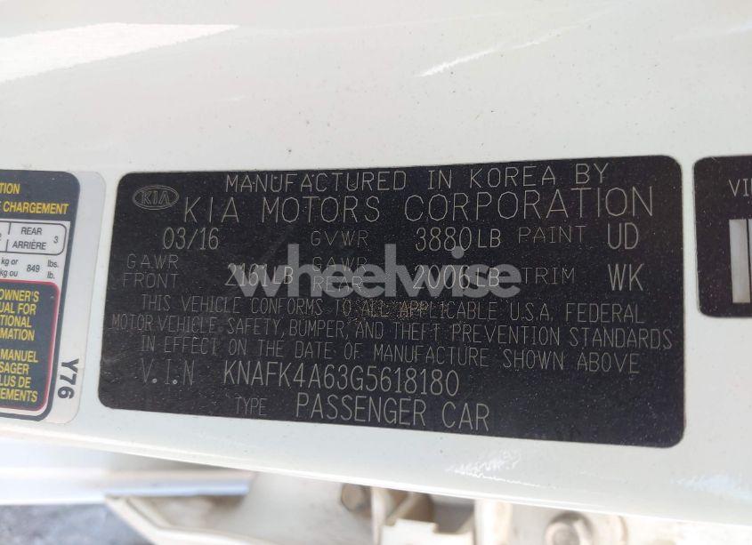 Photo 9 of 2016 Kia Forte LX (VIN KNAFK4A63G5618180)