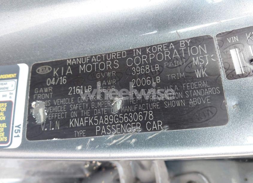 Photo 9 of 2016 Kia Forte LX (VIN KNAFK5A89G5630678)