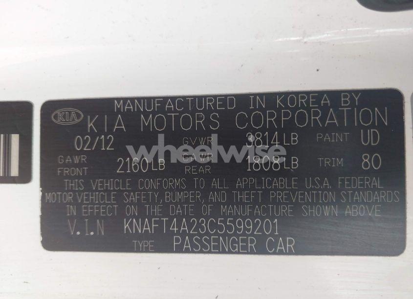 Photo 9 of 2012 Kia Forte LX (VIN KNAFT4A23C5599201)