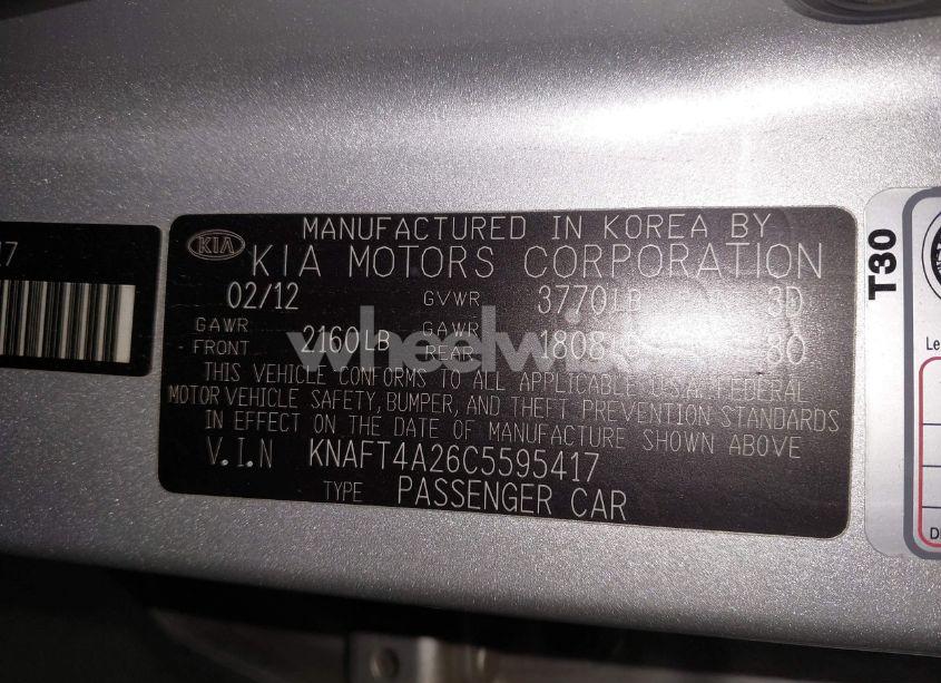 Photo 9 of 2012 Kia Forte LX (VIN KNAFT4A26C5595417)