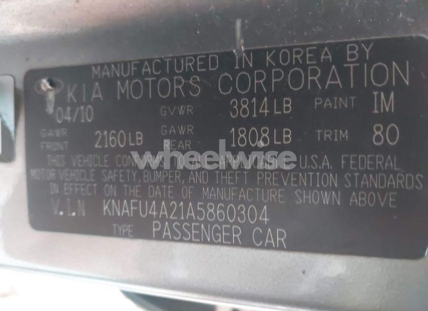 Photo 9 of 2010 Kia Forte EX (VIN KNAFU4A21A5860304)