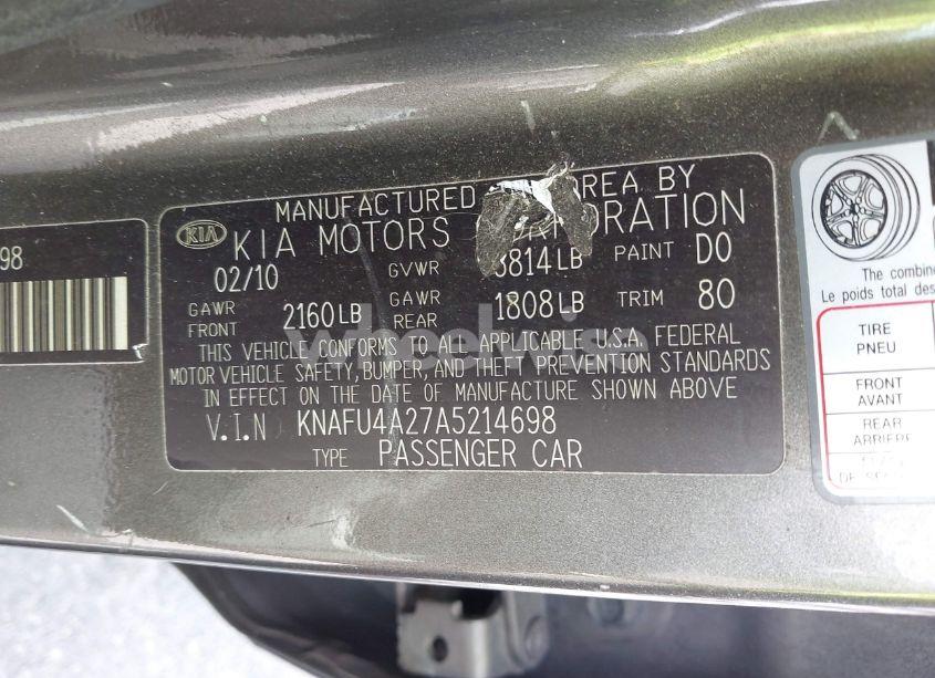 Photo 9 of 2010 Kia Forte EX (VIN KNAFU4A27A5214698)