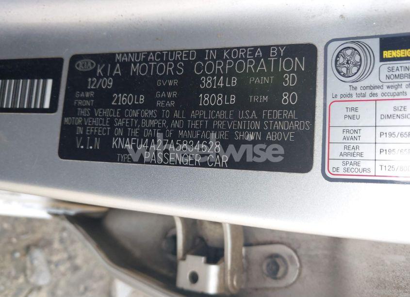 Photo 9 of 2010 Kia Forte EX (VIN KNAFU4A27A5834628)