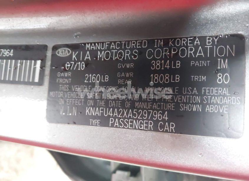 Photo 9 of 2010 Kia Forte EX (VIN KNAFU4A2XA5297964)