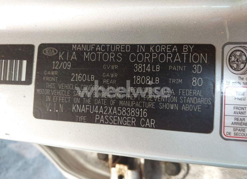 Photo 9 of 2010 Kia Forte EX (VIN KNAFU4A2XA5838916)