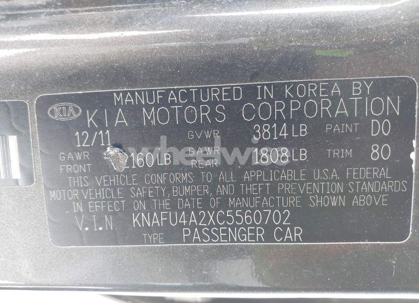 Photo 9 of 2012 Kia Forte EX (VIN KNAFU4A2XC5560702)