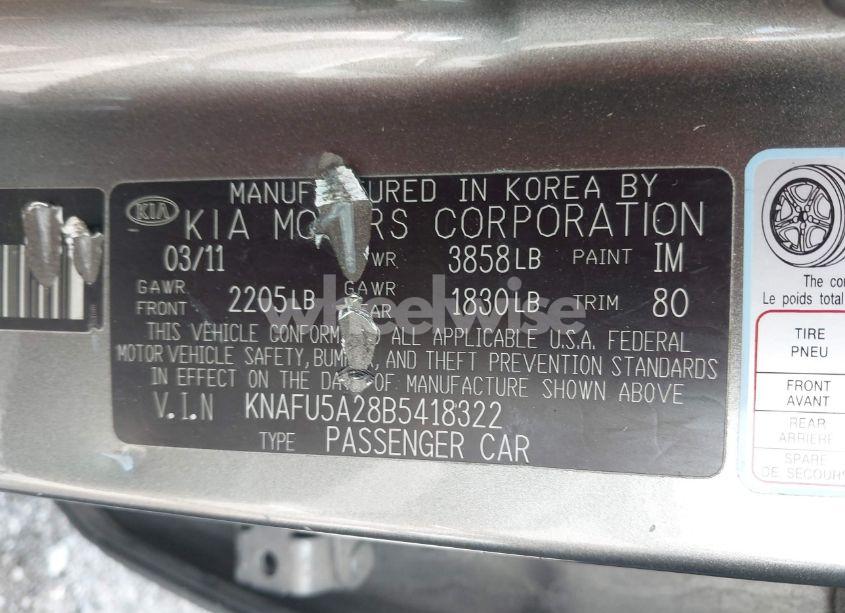 Photo 9 of 2011 Kia Forte EX (VIN KNAFU5A28B5418322)