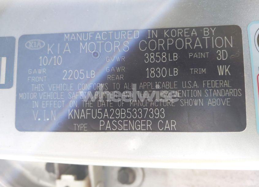 Photo 9 of 2011 Kia Forte EX (VIN KNAFU5A29B5337393)