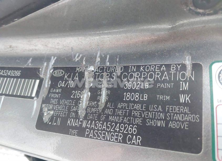 Photo 9 of 2010 Kia Forte SX (VIN KNAFW4A36A5249266)