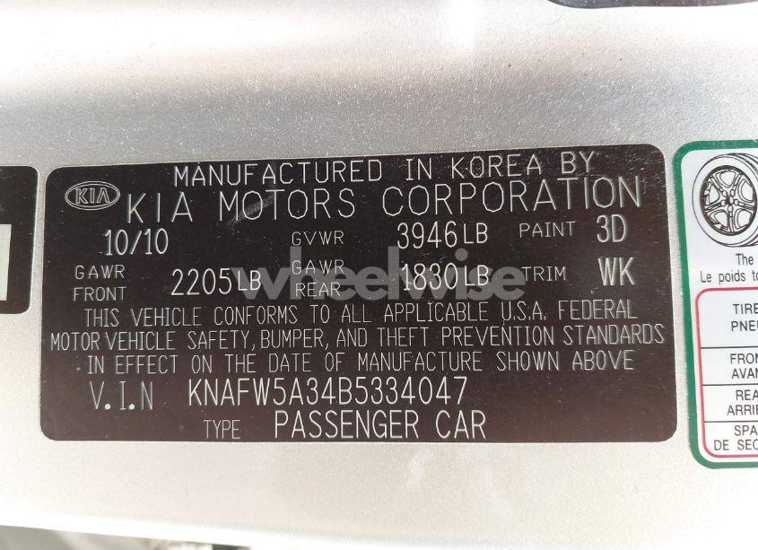 Photo 9 of 2011 Kia Forte SX (VIN KNAFW5A34B5334047)