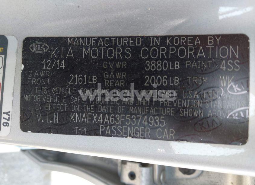 Photo 9 of 2015 Kia Forte LX (VIN KNAFX4A63F5374935)