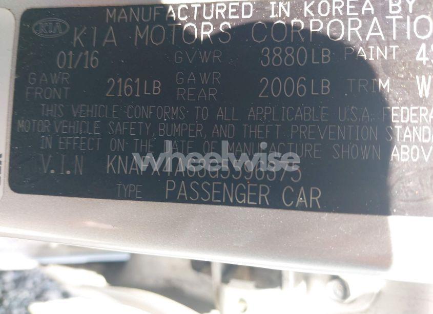 Photo 9 of 2016 Kia Forte LX (VIN KNAFX4A63G5596375)