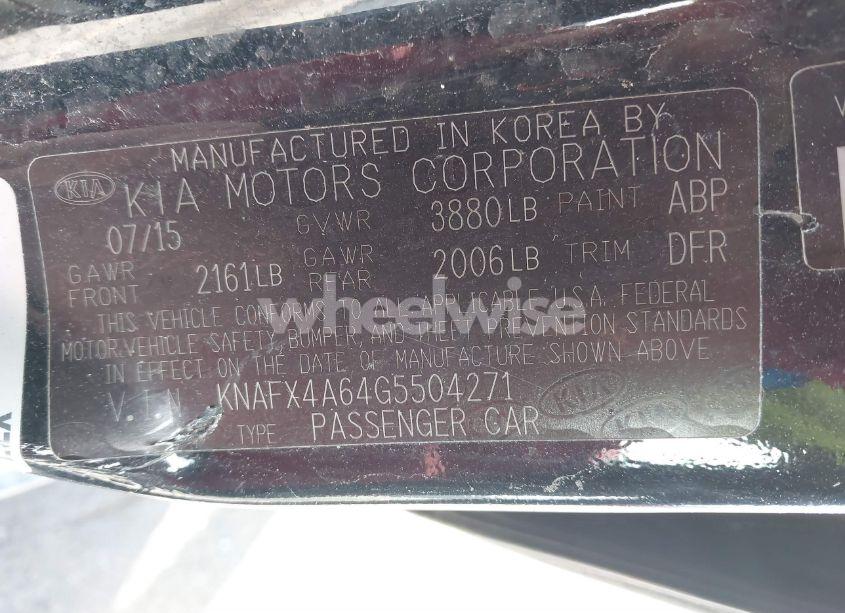 Photo 9 of 2016 Kia Forte LX (VIN KNAFX4A64G5504271)