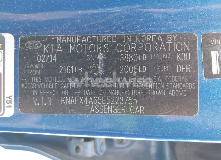 Photo 9 of 2014 Kia Forte LX (VIN KNAFX4A65E5223755)