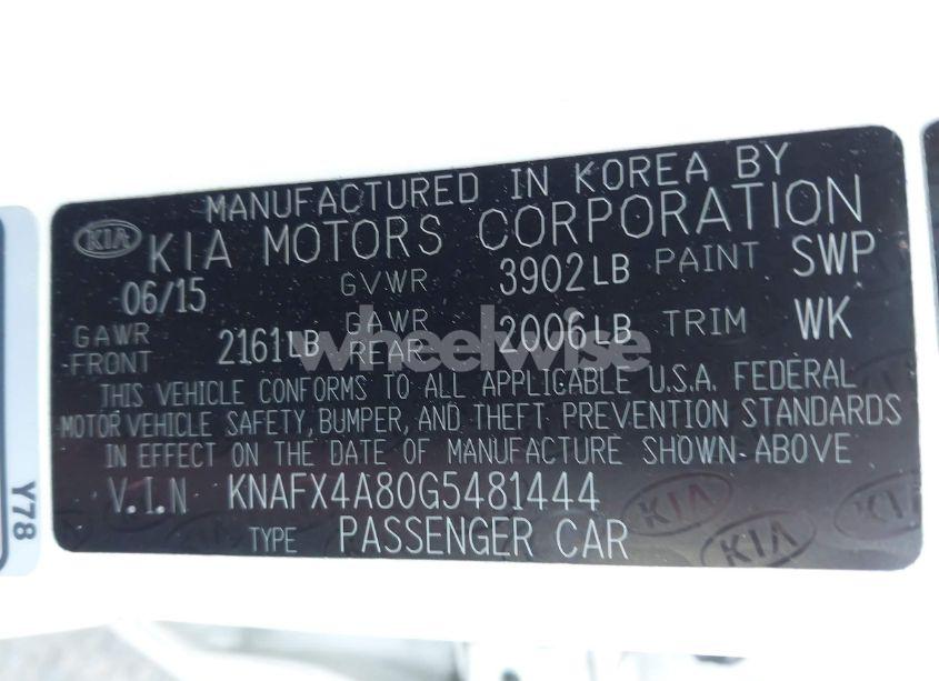 Photo 9 of 2016 Kia Forte EX (VIN KNAFX4A80G5481444)