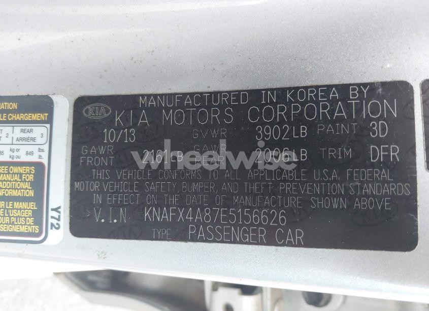 Photo 9 of 2014 Kia Forte EX (VIN KNAFX4A87E5156626)