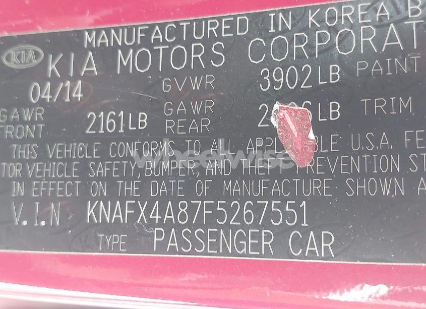 Photo 9 of 2015 Kia Forte EX (VIN KNAFX4A87F5267551)