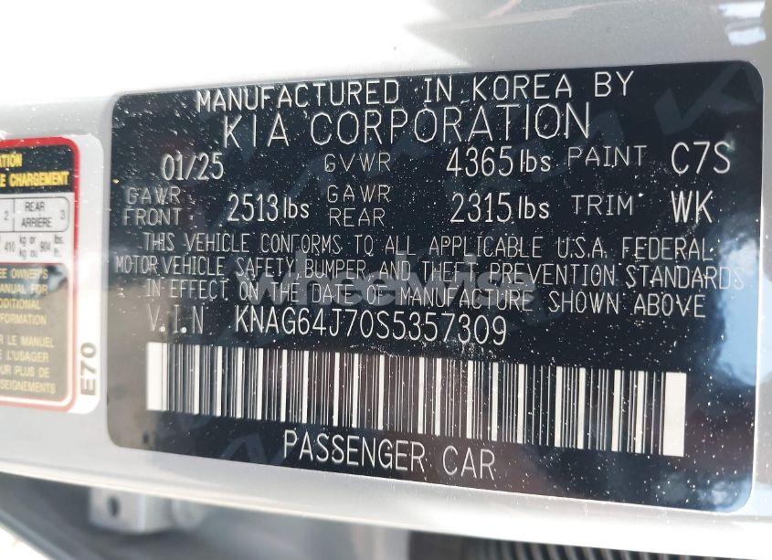 Photo 9 of 2025 Kia K5 GT-LINE (VIN KNAG64J70S5357309)