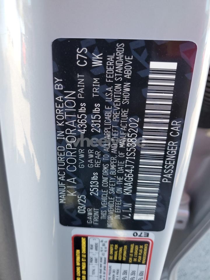 Photo 13 of 2025 KIA K5 GT LINE (VIN KNAG64J71S5385202)