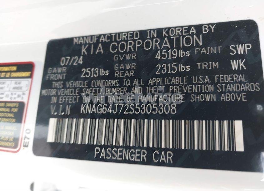 Photo 9 of 2025 Kia K5 GT-LINE (VIN KNAG64J72S5305308)