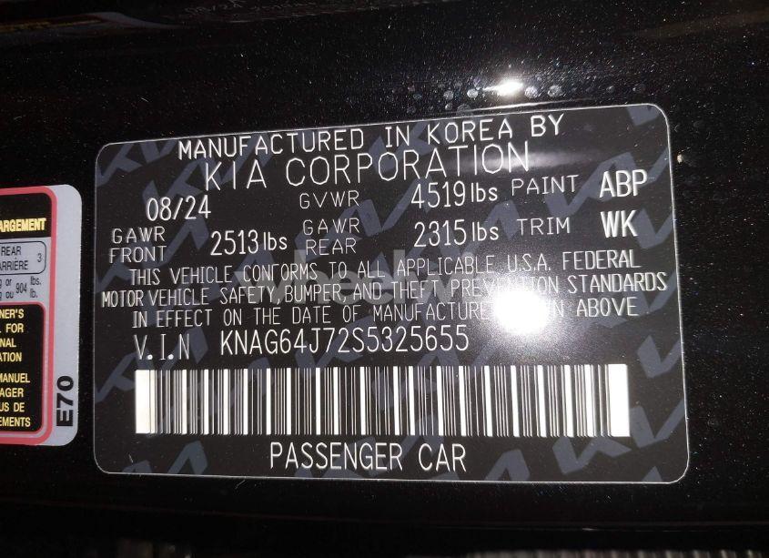 Photo 9 of 2025 Kia K5 GT-LINE (VIN KNAG64J72S5325655)